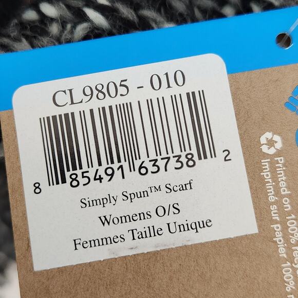 Columbia Scarf Womens One Size Gray Simply Spun Marled Knit Fringe Winter - Picture 10 of 11